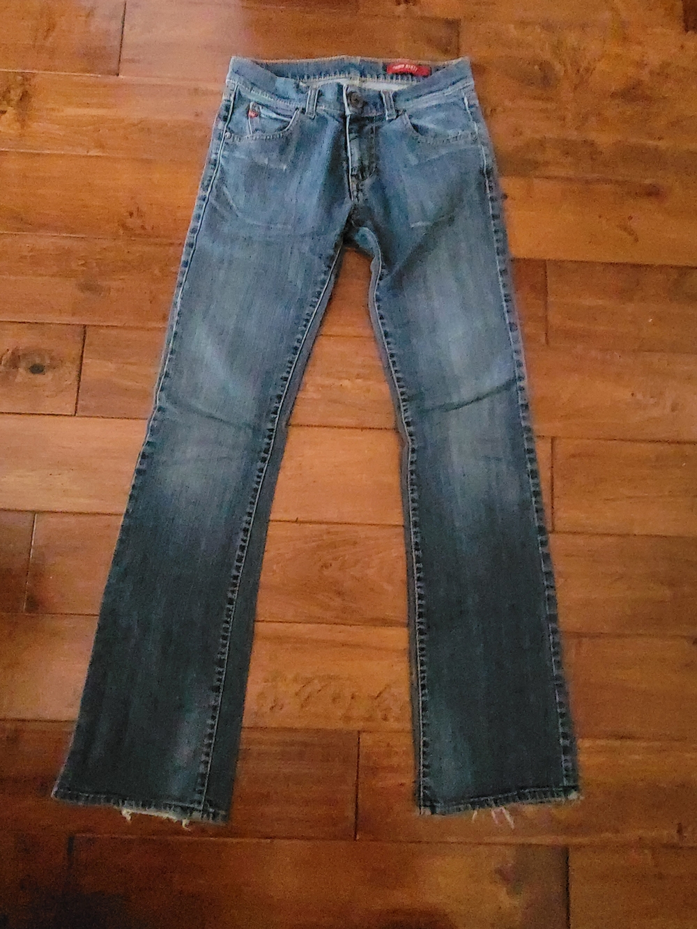Vintage Miss Sixty Jeans Size 27 Low Rise Bootcut Jeans Distressed Hem RN103975